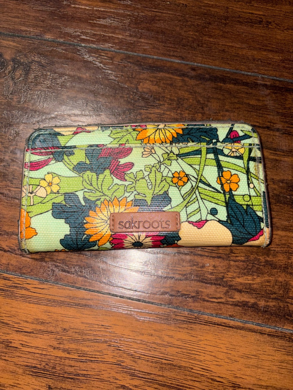 Sakroots Green Multi Floral Zip-Around Wallet